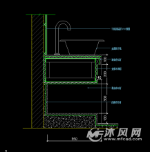 洗手盆cad剖面详图