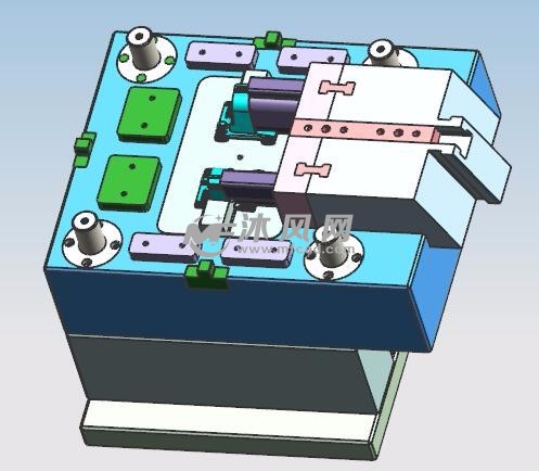 尼龙锁扣电机抽芯注塑模具