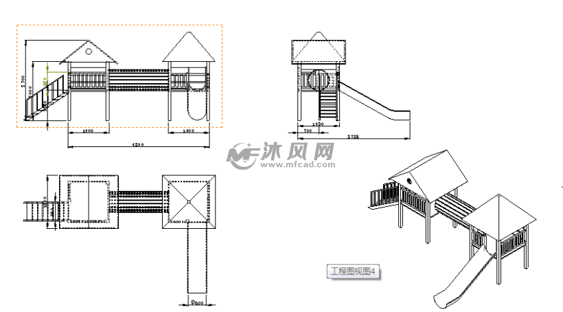 一種遊樂滑梯 - 玩具公仔圖紙 - 沐風網