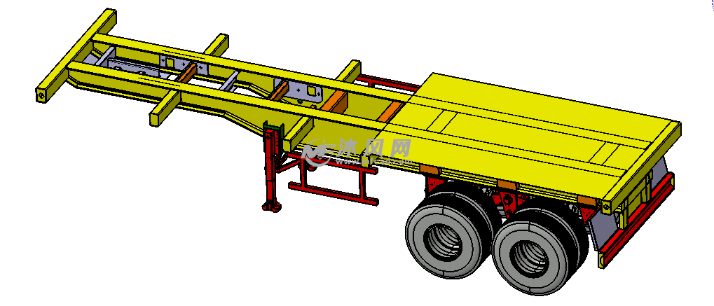 集裝箱半掛車建模 - 專用車圖紙 - 沐風網