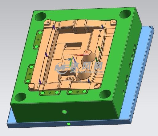 交换机上盖复杂注塑模具