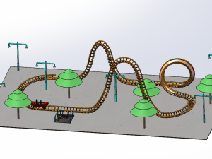 游乐设备-地磁过山车 - solidworks机械设备模型下载 - 沐风图纸