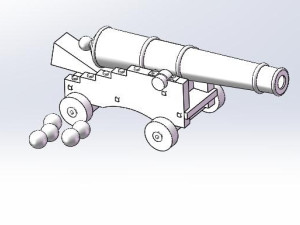 三维玩具大炮模型