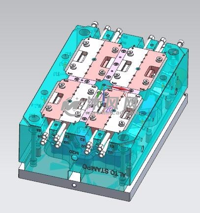 奥迪汽车喷油管嘴弹簧滑块抽芯注塑模具