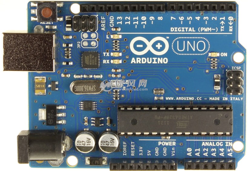 arduino uno单片机主板三维模型