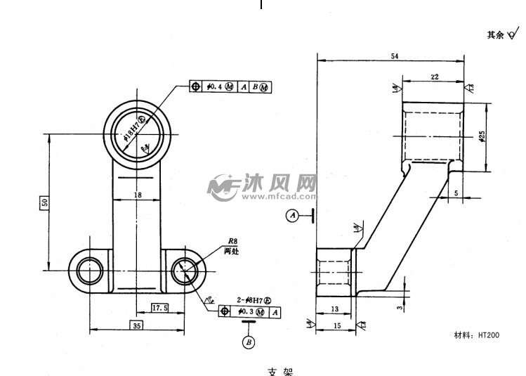 支架零件机械加工工艺规程及钻18h7孔工装夹具设计托架