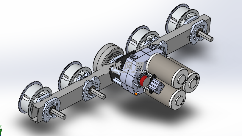 机器车车轮驱动机构 - 行走系统图纸 - 沐风网