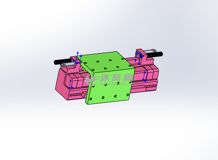 电动直线滑轨设计模型图 - 小五金模型图纸 - 沐风网