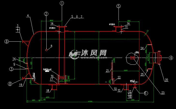 沼气系统用水封罐结构图