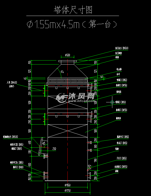 有机废气 洗涤塔 - autocad环保图纸下载 - 沐风图纸