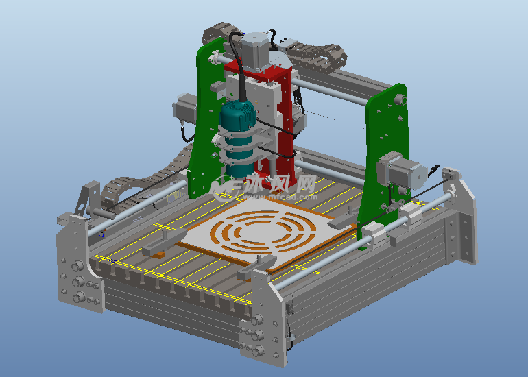 一款cnc数控铣床三维模型 - 机械加工图纸 - 沐风网