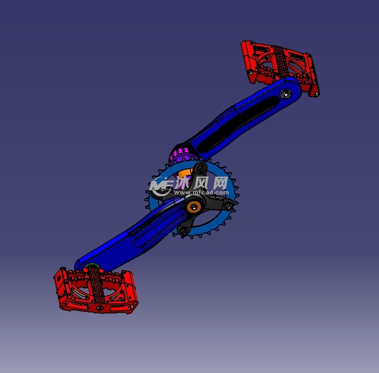 自行车中轴脚踏板