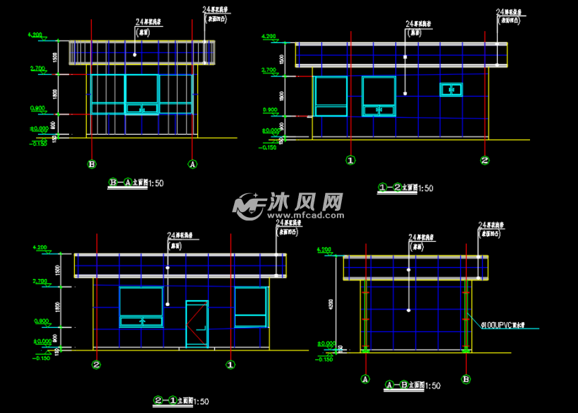 工廠廠區門衛門房建築及結構設計圖