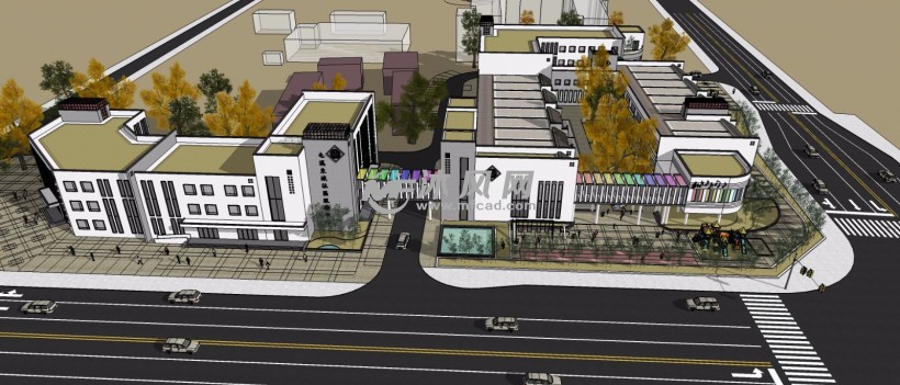 黄山徽州区幼儿园社区服务中心景观建筑模型