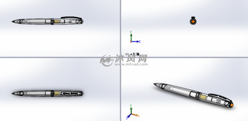 漂亮的簽字筆模型三視圖