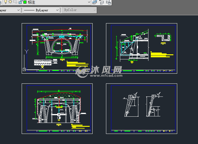 隧道翼墙式洞门设计图纸