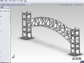 solidworks20112018-02-28 08:58跨度24米的熱力管道鋼桁架結構圖