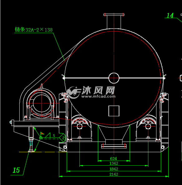 滚筒冷渣机图纸