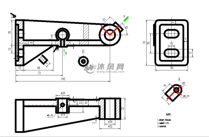 刹车支架零件机械加工工艺规程及其钻攻b向面上的m67h螺纹孔工装夹具