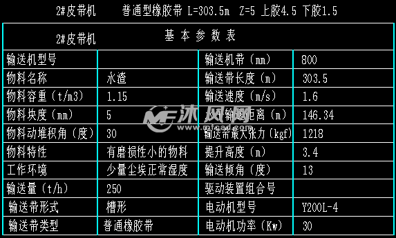 含:各种技术参数;如输送长度,提升高度,速度,电机功率等