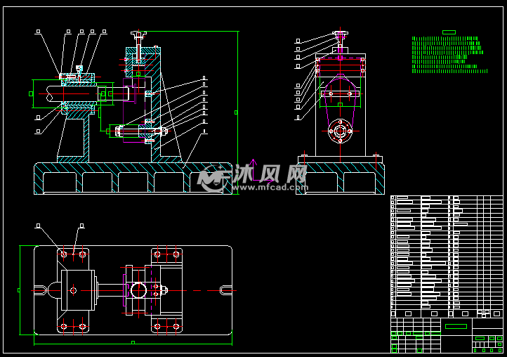 支架镗模夹具安装示意夹具装配图配置表图纸描述镗床夹具又称镗模
