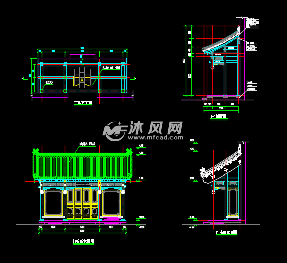 中式垂花门门头建筑设计图