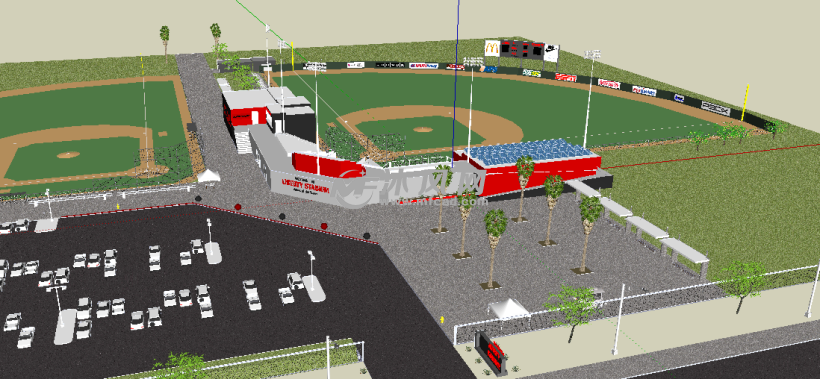 自由高中棒球场设计模型图