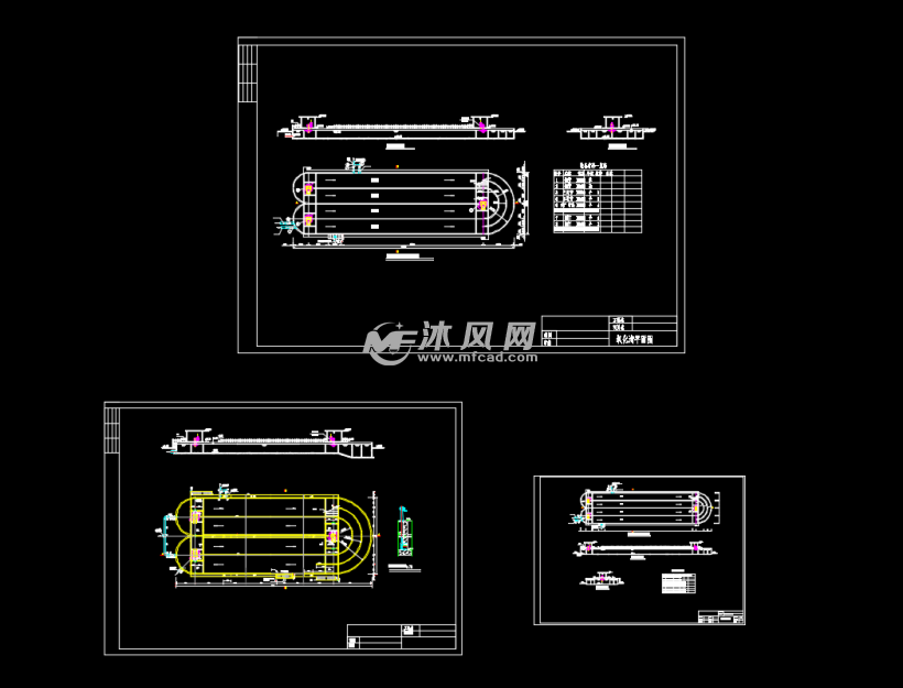 污水处理厂卡鲁塞尔氧化沟cad图纸