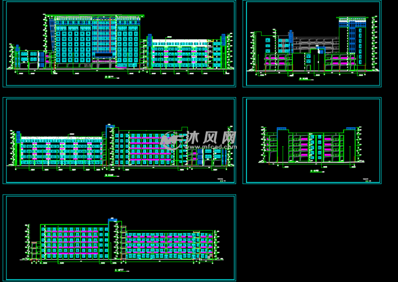 東北某9層框架結構中學教學樓建築結構施工圖