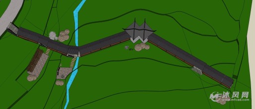 文化长廊俯视图