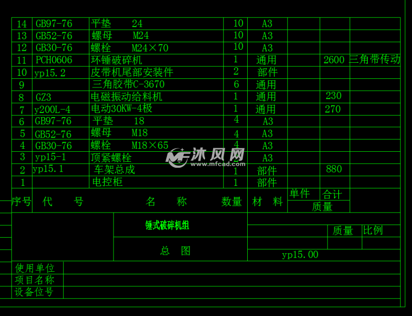 yp15移动式锤式破碎机组