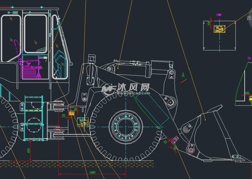 轮式推土机外形图