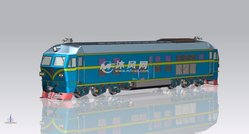 df4d火车头带转向架三维模型