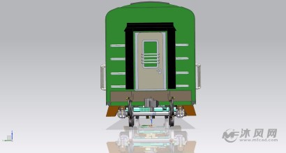 火车绿皮车厢正面