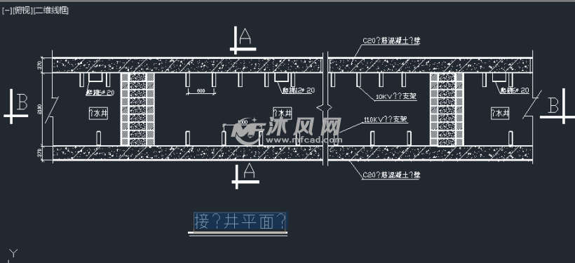 電纜接頭井平斷面圖