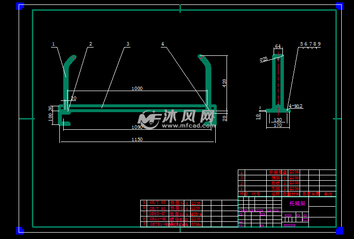 皮带运输机设计caxa模型 - 输送和提升设备图纸 - 沐风网