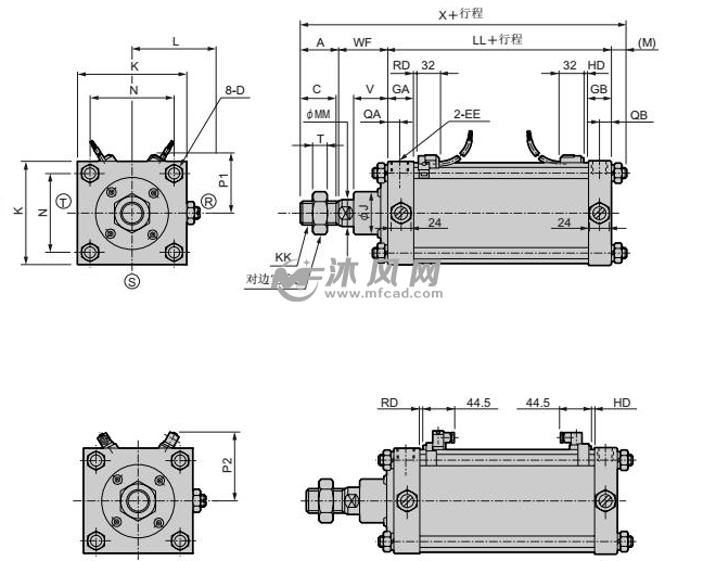 气缸scs基本型scs-oo-125 共4种型号