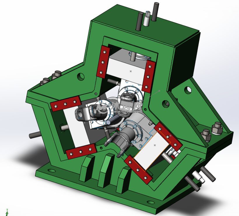 窗口图纸描述上传图纸是一种三辊斜轧机机架的solidworks2014