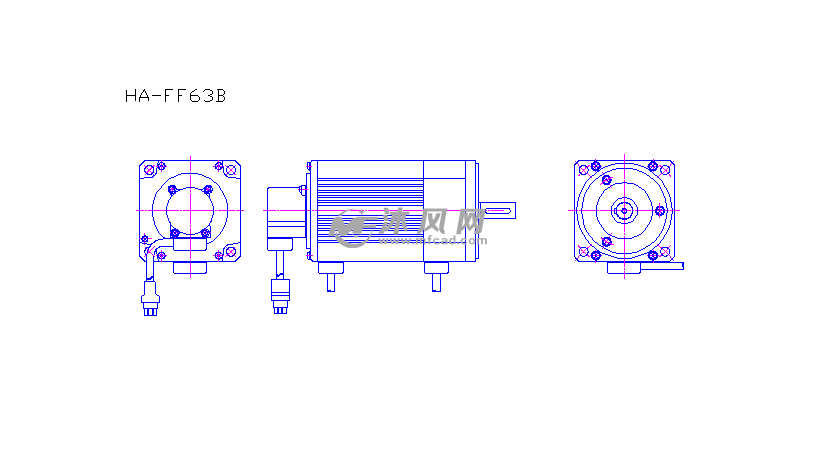 三菱伺服电机haff系列二维图纸