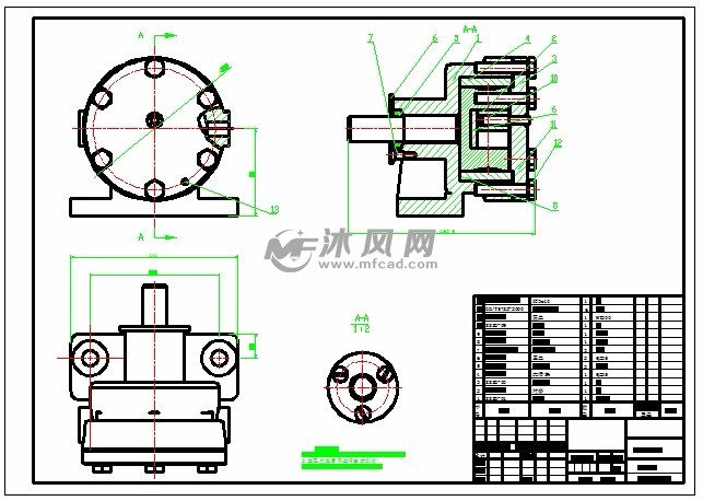 三元转子泵装配图