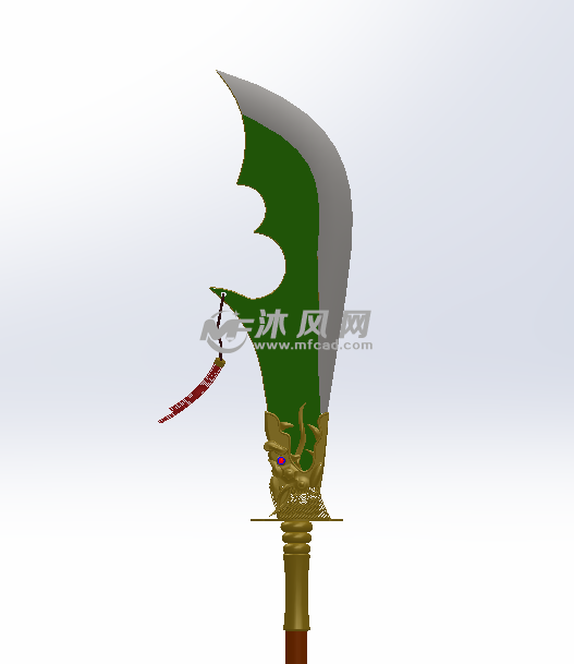 青龙偃月刀建模 - 玩具公仔图纸 - 沐风网