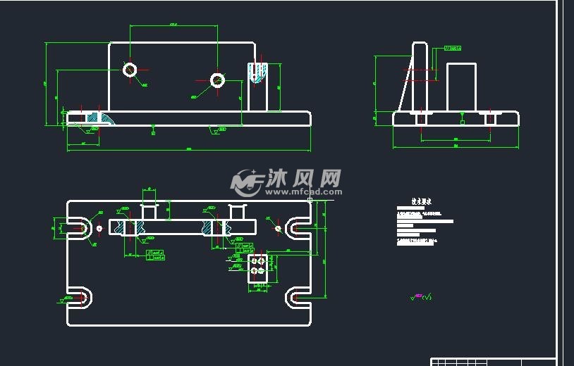 一面两销拨叉夹具零件图