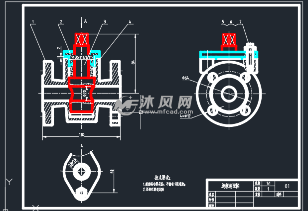旋塞装配图和零件图