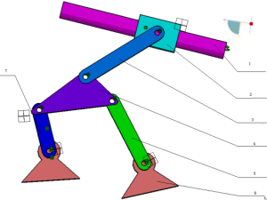 混合连接二级杆组机构运动仿真