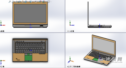 联想笔记本设计建模三视图