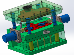 相机壳体侧抽芯注塑模具三维设计模型