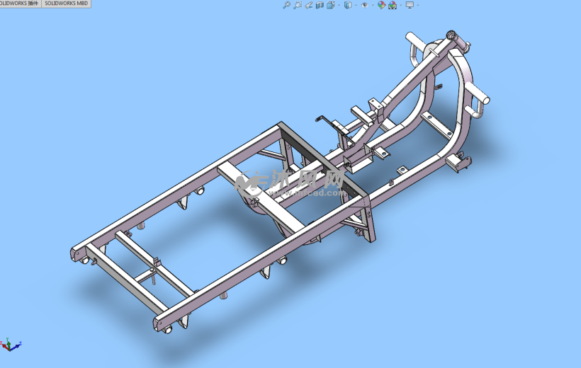 电动三轮车车架三维图