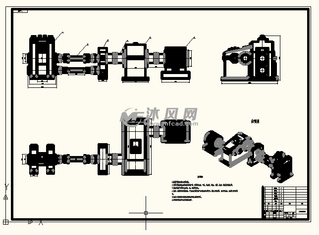 二辊轧机总装配图 - 机械加工图纸 - 沐风网