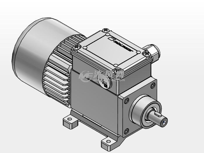 交流同轴齿轮电机 tg-38模型侧视图
