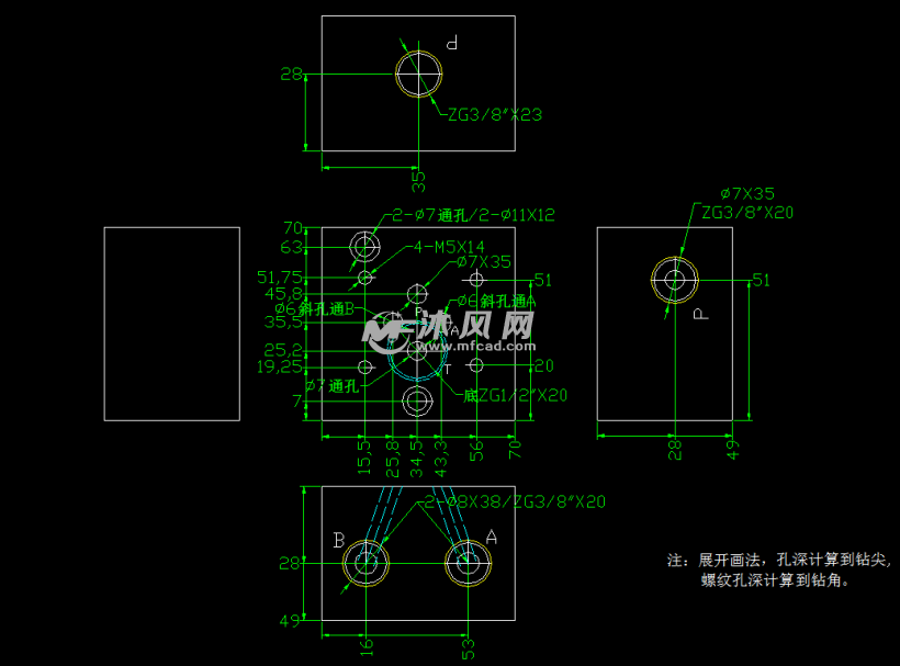 液压阀块油路块